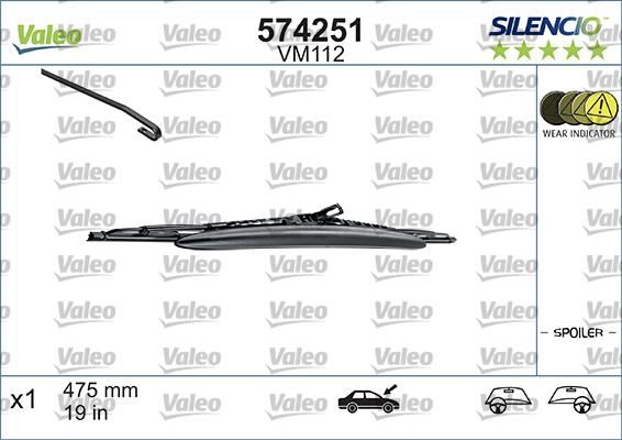 VALEO SILENCIO PERFORMANCE Ablaktörlő lapát 574251_VALEO